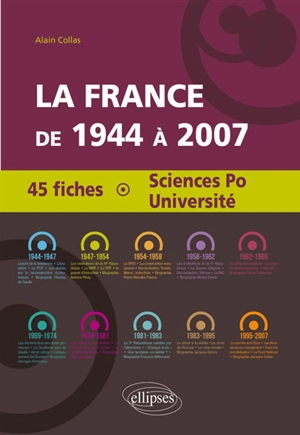 La France de 1944 à 2007 : 45 fiches, Science Po Université - Alain Collas