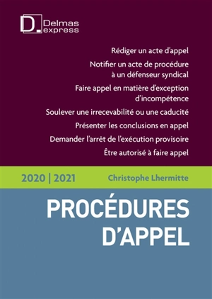 Procédures d'appel 2020-2021 - Christophe Lhermitte