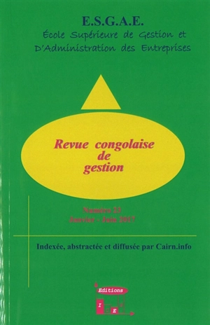 Revue congolaise de gestion, n° 23