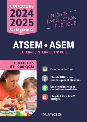 Concours ATSEM-ASEM : externe, interne et 3e voie, catégorie C : 100 fiches et 1.000 QCM, 2024-2025 - Corinne Pelletier