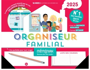 Organiseur familial Mémoniak 2025 : 16 mois, de septembre 2024 à décembre 2025