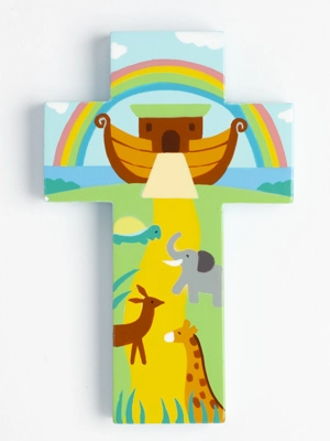 Croix murale arche de Noé - La ronde des couleurs