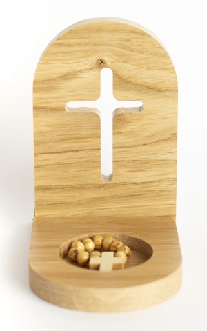 Mini oratoire bois avec dizainier - supiot supiot