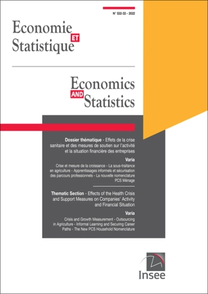 Economie et statistique, n° 532-533. Effets de la crise sanitaire et des mesures de soutien sur l'activité financière des entreprises. Effects of the health crisis and support measures on companies' activity and financial situation