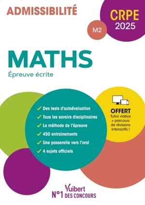 Maths, épreuve écrite : admissibilité M2 : CRPE 2025 - Valérie Bouquillon