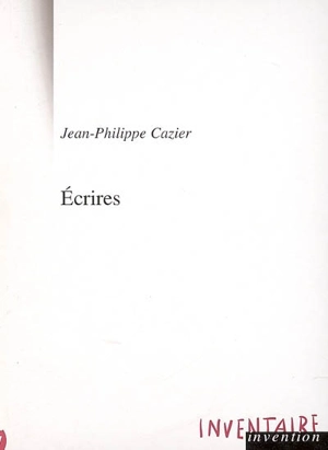 Ecrires - Jean-Philippe Cazier