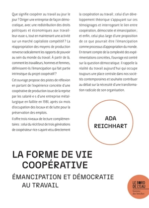La forme de vie coopérative : émancipation et démocratie au travail - Ada Reichhart