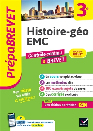 Histoire géo, EMC 3e : contrôle continu & brevet : nouveau brevet - Marielle Chevallier