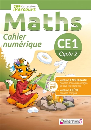 Cahier numérique iParcours Maths CE1 (DVD enseignant monoposte) 2023 - HACHE Katia et Sébas