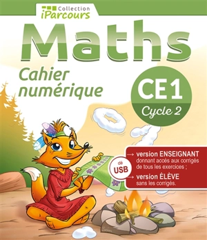 Cahier numérique iParcours Maths CE1 (clé USB) 2023 - HACHE Katia et Sébas