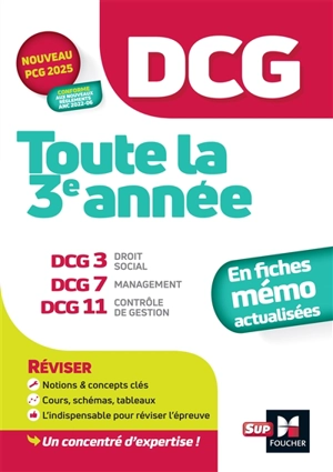 Toute la 3e année du DCG : en fiches mémo actualisées : nouveau PCG 2025