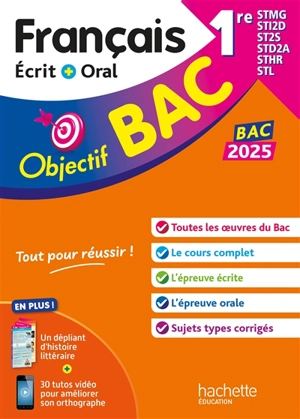 Français écrit + oral 1re STMG, STI2D, ST2S, STD2A, STHR, STL : bac 2025 - Sofia Rossignol