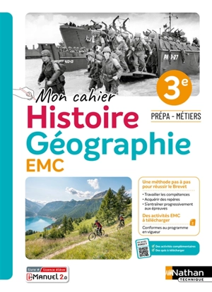 Histoire géographie EMC prépa-métiers : cahier de l'élève : 3e - Virginie Duchemann