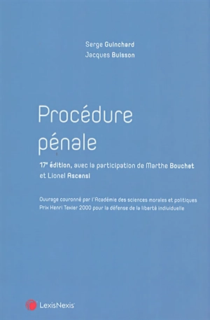 Procédure pénale - Serge Guinchard