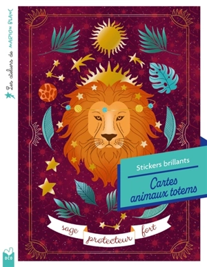 Les ateliers de Marion Blanc : Stickers brillants : Cartes animaux totem - pochette avec accessoires