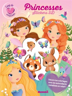 Coup de coeur créations : Princesses : Stickers 3D - Décore tes coloriages avec les autocollants métallisés en relief !