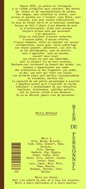 Rien de personnel - Martin Bethenod