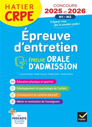 Epreuve d'entretien : épreuve orale d'admission : CRPE 2025