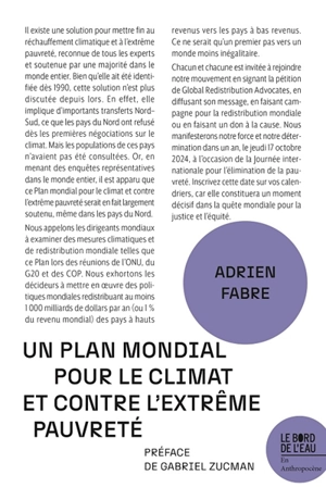 Un plan mondial pour le climat et contre l'extrême pauvreté - Adrien Fabre