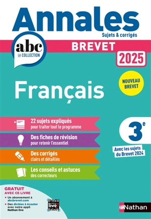 Français 3e : brevet 2025, avec les sujets du brevet 2024 : nouveau brevet - Thomas Bouhours