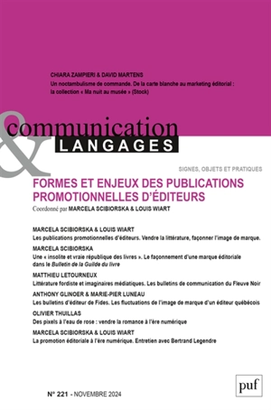 Communication & langages, n° 221. Formes et enjeux des publications promotionnelles d'éditeurs