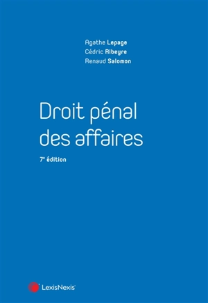 Droit pénal des affaires - Agathe Lepage