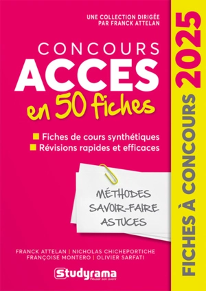 Concours Accès en 50 fiches : fiches de cours synthétiques, révisions rapides et efficaces : 2025