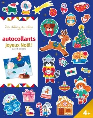 Autocollants Joyeux Noël ! avec 6 décors : pochette avec accessoires