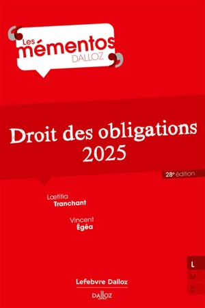 Droit des obligations : 2025 - Laetitia Tranchant