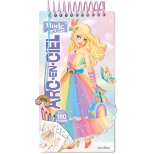 Carnet créatif Mode Academy Arc-en-ciel (avec un bracelet) : Avec 180 stickers