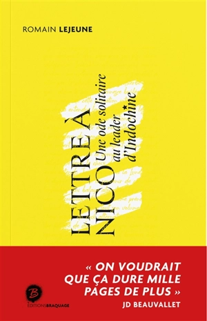 Lettre à Nico : une ode solitaire au leader d'Indochine - Romain Lejeune