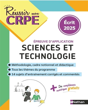 Sciences et technologie : épreuve d'application : écrit 2025 - Franck Douët