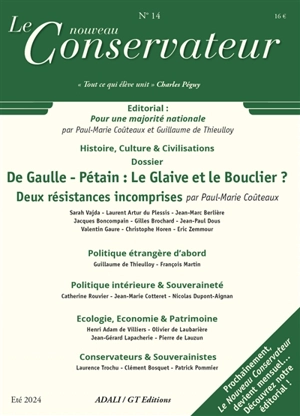 LE NOUVEAU CONSERVATEUR N°14 : De Gaulle - Pétain : Le Glaive et le Bouclier ?