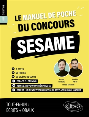 Le manuel de poche du concours Sésame 2025 : 6 tests, 70 fiches, 70 vidéos de cours : programme officiel, tout-en-un, écrits + oraux - Joachim Pinto