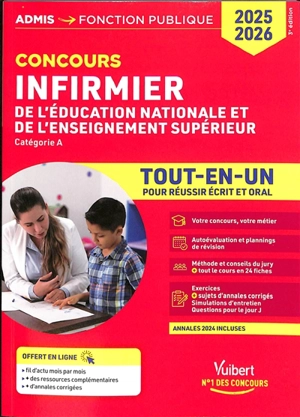 Infirmier de l'Education nationale et de l'enseignement supérieur : catégorie A : tout-en-un, concours 2025-2026 - Karine Bourquin