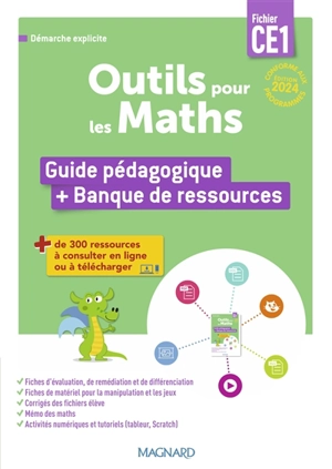 Outils pour les maths, fichier CE1 : guide pédagogique + banque de ressources : démarche explicite, conforme aux programmes - Natacha Besset