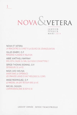 Nova & vetera, n° 1 (2014)