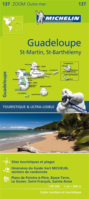 CARTE ZOOM GUADELOUPE - ST-MARTIN - ST-BARTHELEMY - Collectif
