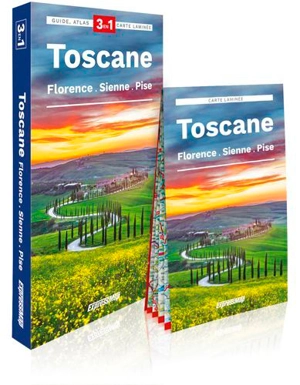 Toscane : Florence, Sienne, Pise : 3 en 1, guide, atlas, carte laminée - Kamila Kowalska