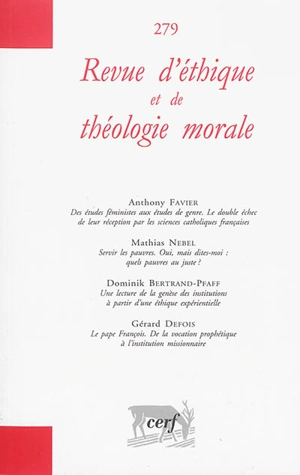 Revue d'éthique et de théologie morale, n° 279