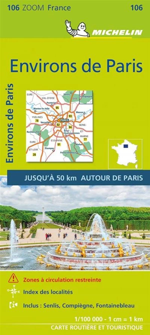 CARTE ZOOM ENVIRONS DE PARIS - Collectif