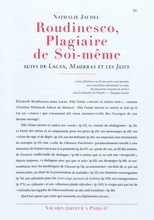 Roudinesco plagiaire de soi-même. Lacan, Maurras et les Juifs - Nathalie Jaudel