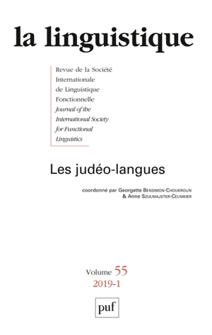 Linguistique (La), n° 1 (2019). Les judéo-langues