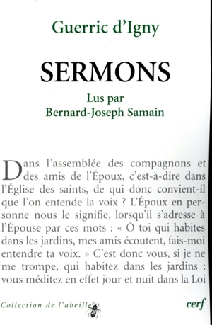 Sermons pour l'année liturgique - Guerric d'Igny