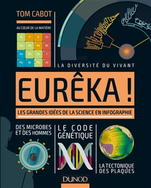 Eurêka ! : les grandes idées de la science en infographie : au coeur de la matière, la diversité du vivant, des microbes et des hommes, le code génétique, la tectonique des plaques - Tom Cabot