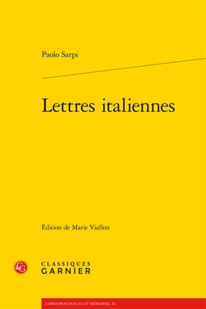 Lettres italiennes - Paolo Sarpi