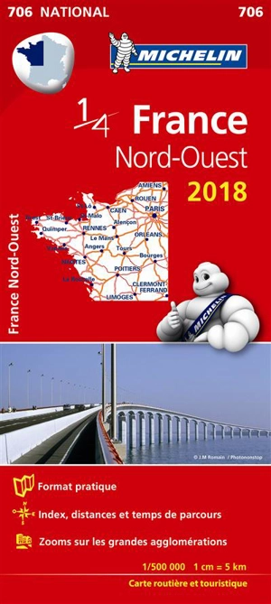 CARTE NATIONALE FRANCE - T8050 - CARTE NATIONALE 706 FRANCE NORD-OUEST 2018 - Collectif