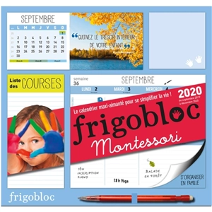 Frigobloc Montessori 2020 : de septembre 2019 à décembre 2020 : le calendrier maxi-aimanté pour se simplifier la vie ! - Vanessa Toinet