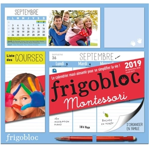 Frigobloc Montessori : de septembre 2018 à août 2019 : le calendrier maxi-aimanté pour se simplifier la vie ! - Vanessa Toinet