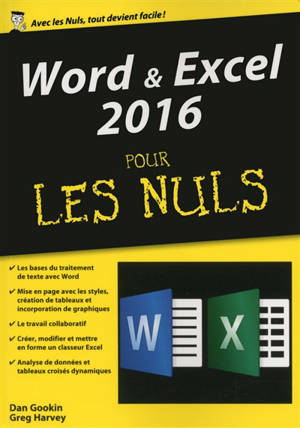Word & Excel 2016 pour les nuls - Dan Gookin